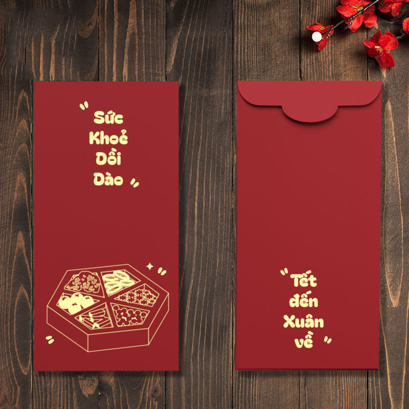 Bao lì xì Tết Bính Ngọ 2026 – Tết Đến Xuân Về, giấy C150 dày cán màng mịn, in sắc nét, đựng tiền 500k(TOKDODO)