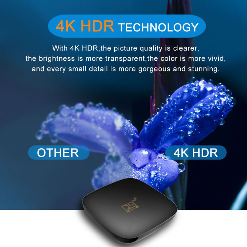 Đầu Box D9 Pro UHD 4K 8GB+128GB Amlogic S905L2, hỗ trợ HDR, kết nối bluetooth 4.1, Wifi băng tần kép 2.4G/5.8G