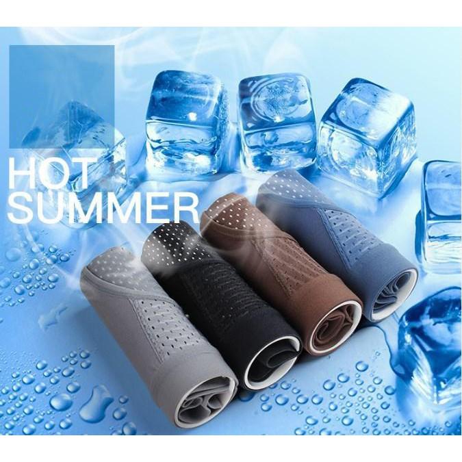 Hộp 4 quần lót tam giác, sịp chéo thông hơi cao cấp dành cho nam thun cotton co dãn bốn chiều