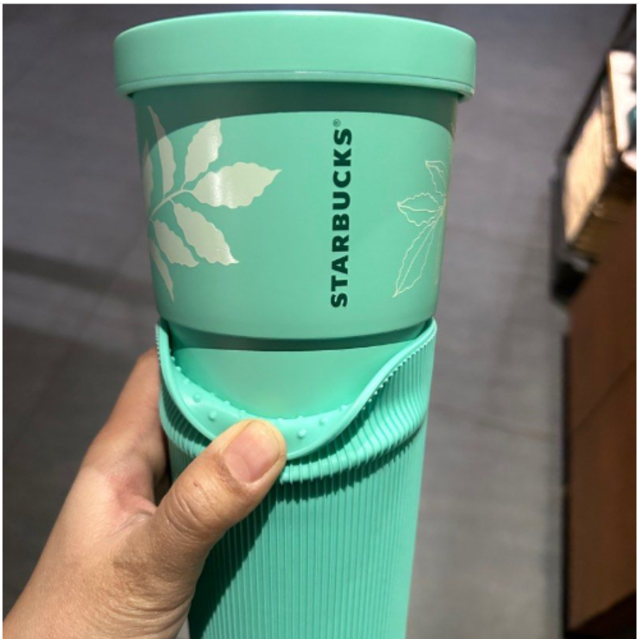Ly Starbucks Cold Cup 24Oz SS SILCON SLV N_GRNS LT