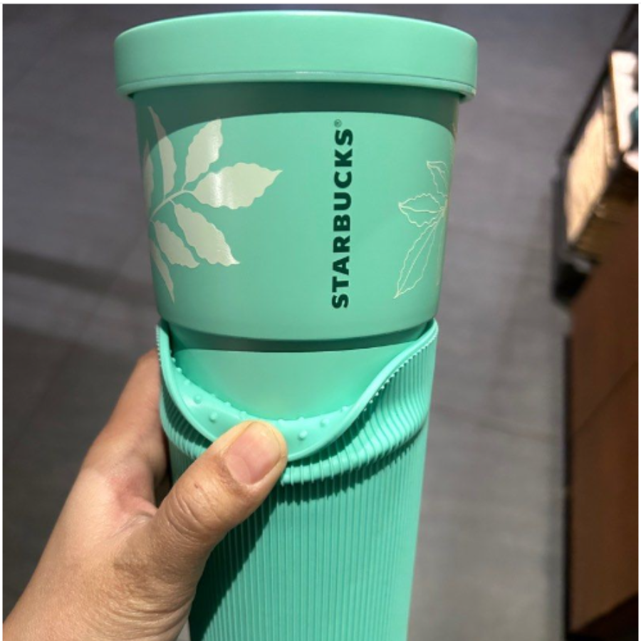 Ly Starbucks Cold Cup 24Oz (710ml) SS SILCON SLV N_GRNS LT