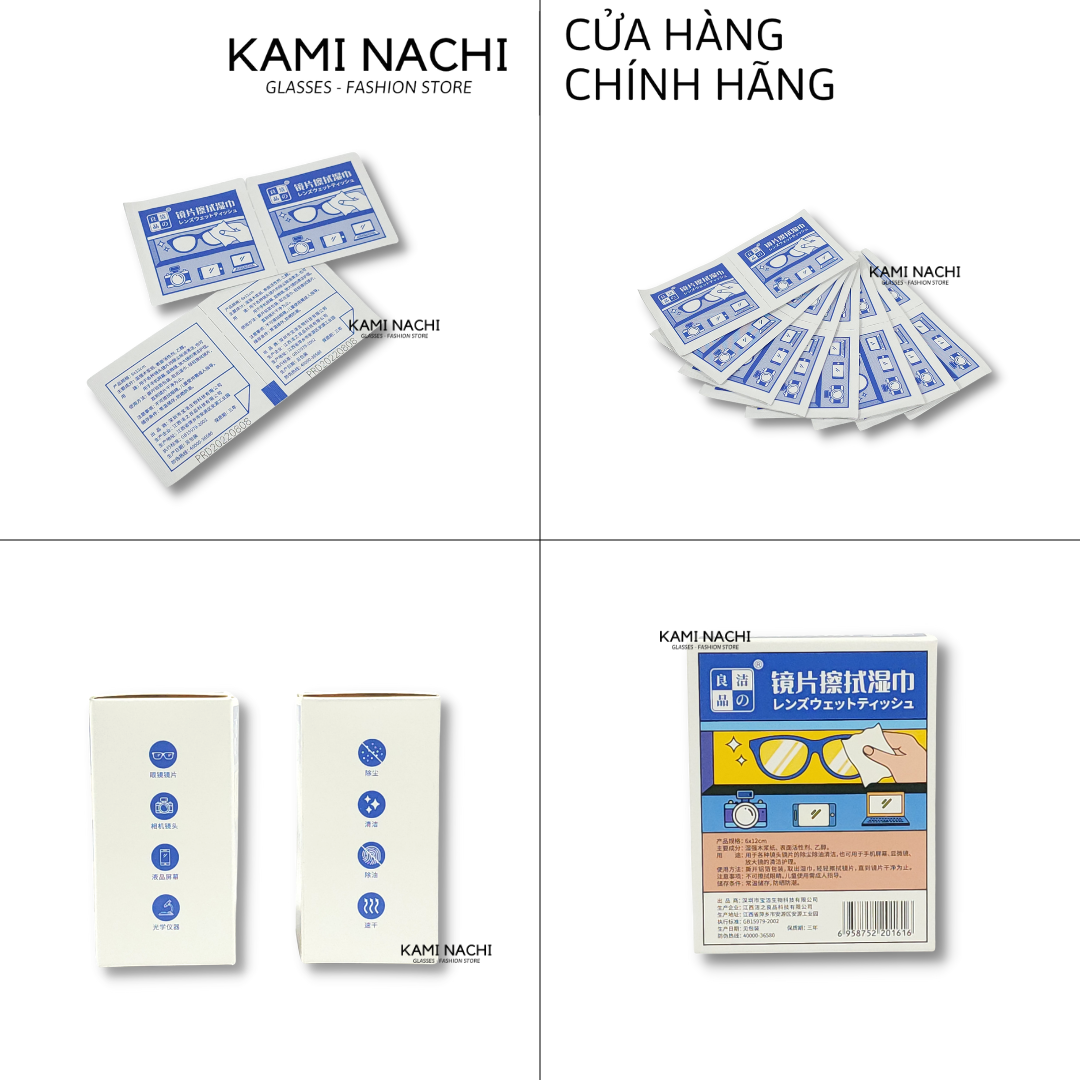 (QÙA TẶNG KHÔNG BÁN) 5 miếng khăn lau nano hàng loại 1 KAMI NACHI dùng 1 lần - Chống bám hơi nước, chống mờ sương