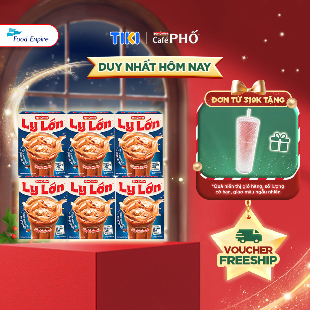 Combo 6 hộp Cà phê Ly Lớn - Maccoffee (hộp 10 gói x 26g)