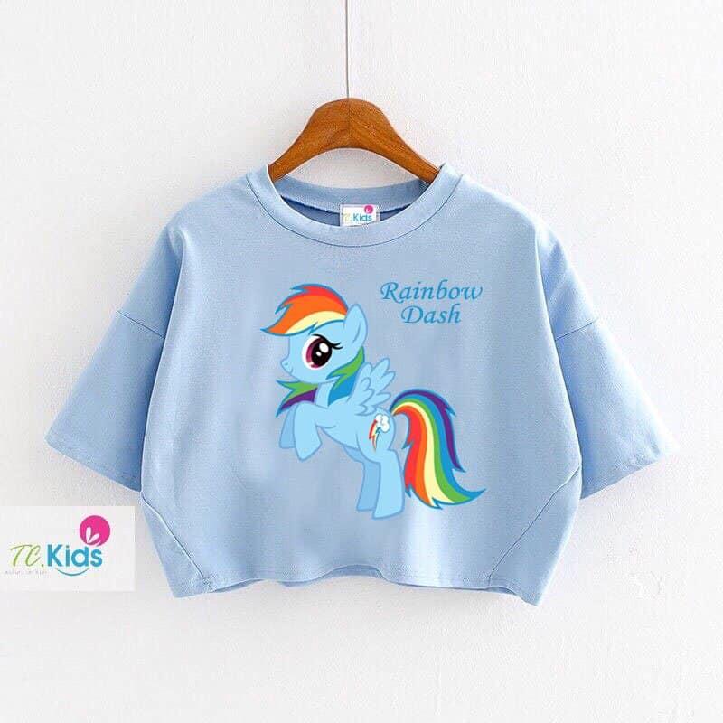 Áo croptop bé gái hình hoạt hình xinh xinh chất thun cotton mềm min mát