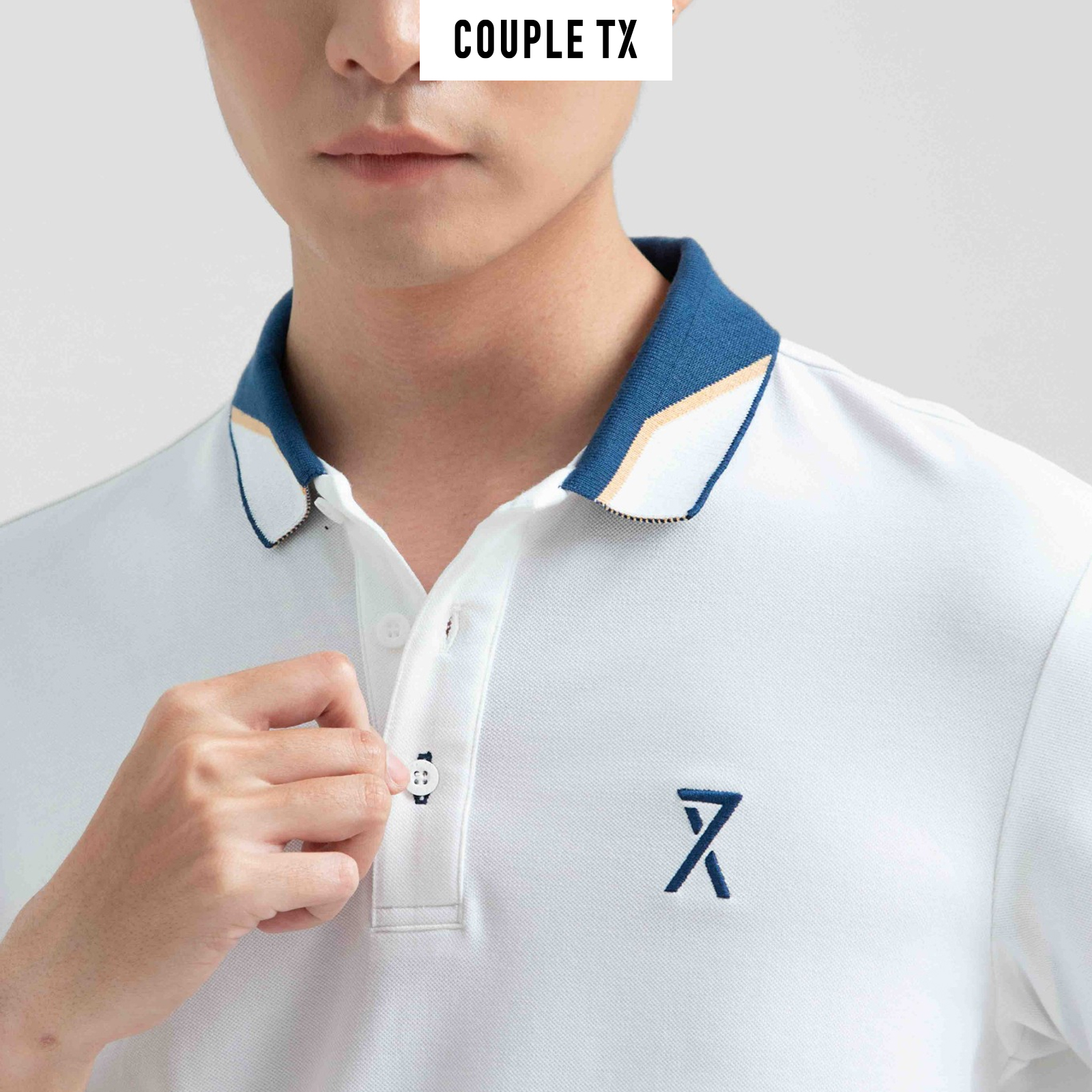 COUPLE TX - Áo Polo Nam Pique Slim Fit Phối Bo Cổ MPO 1024