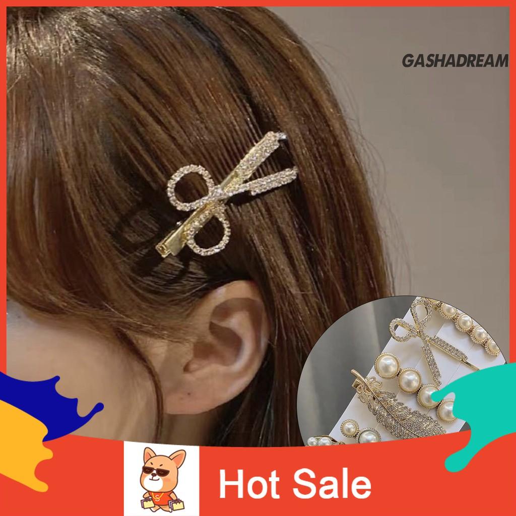 Set 6 Kẹp Tóc Đính Đá Và Ngọc Trai Giả Thời Trang Cho Nữ