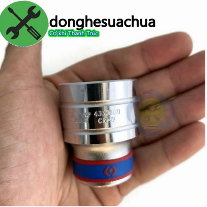 Tuýp 30mm 1/2 Kingtony 433030M 12 cạnh màu trắng dài 44mm