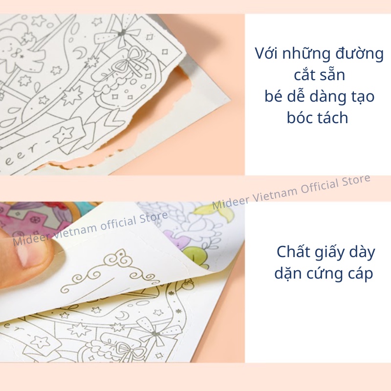 Bộ tranh tô màu nước 4in1 Mideer Watercolour Painting - Đồ chơi mỹ thuật 20 bức tranh nghệ thuật cho bé kèm bút