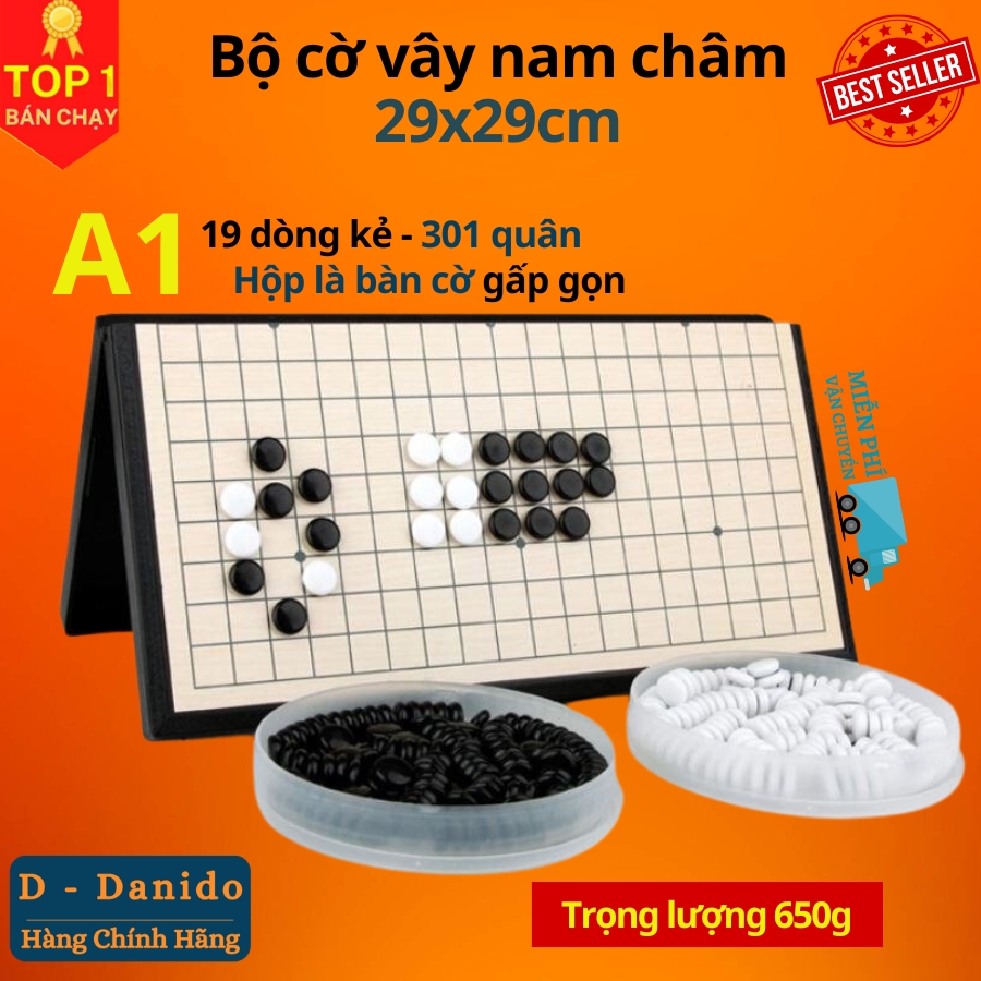 Bộ cờ vây nam châm chất lượng cao 28x28 và 37x37cm, Có hộp đựng là bàn cờ vây - Chính Hãng D Danido