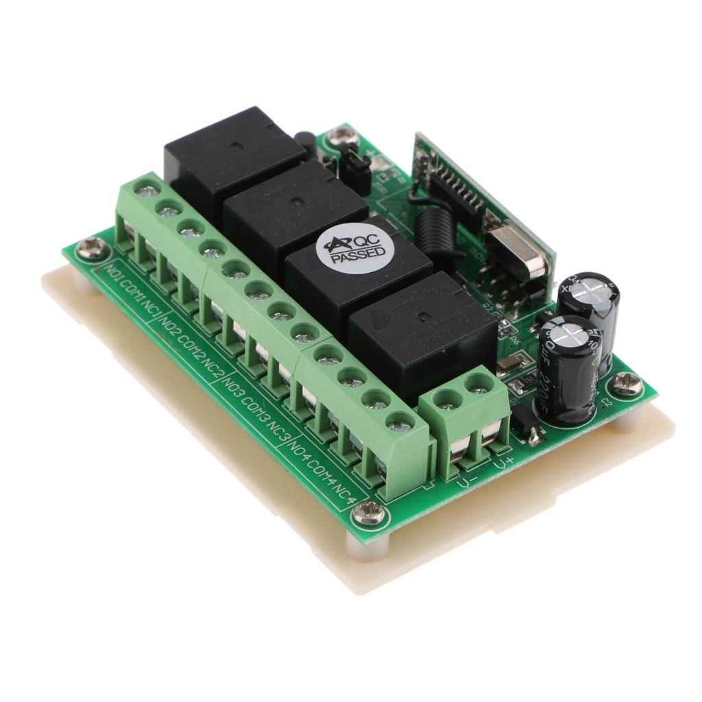 Wireless Remote Control Switch DC 12V 4CH Relay Receiver With RF Transmitter 4pcs Set