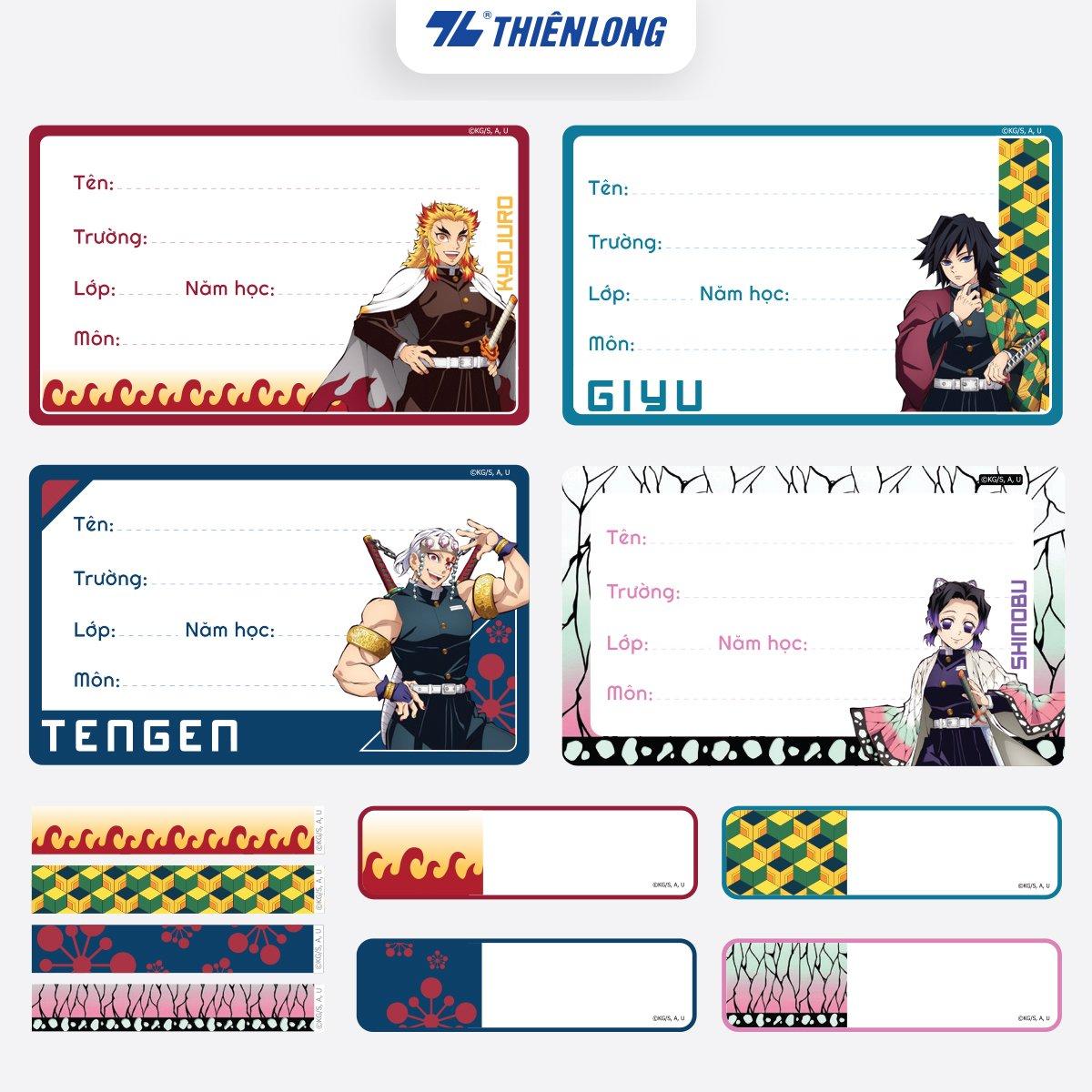 Combo 48 Nhãn vở Thiên Long - Phiên bản Demon Slayer NBL-009/DS