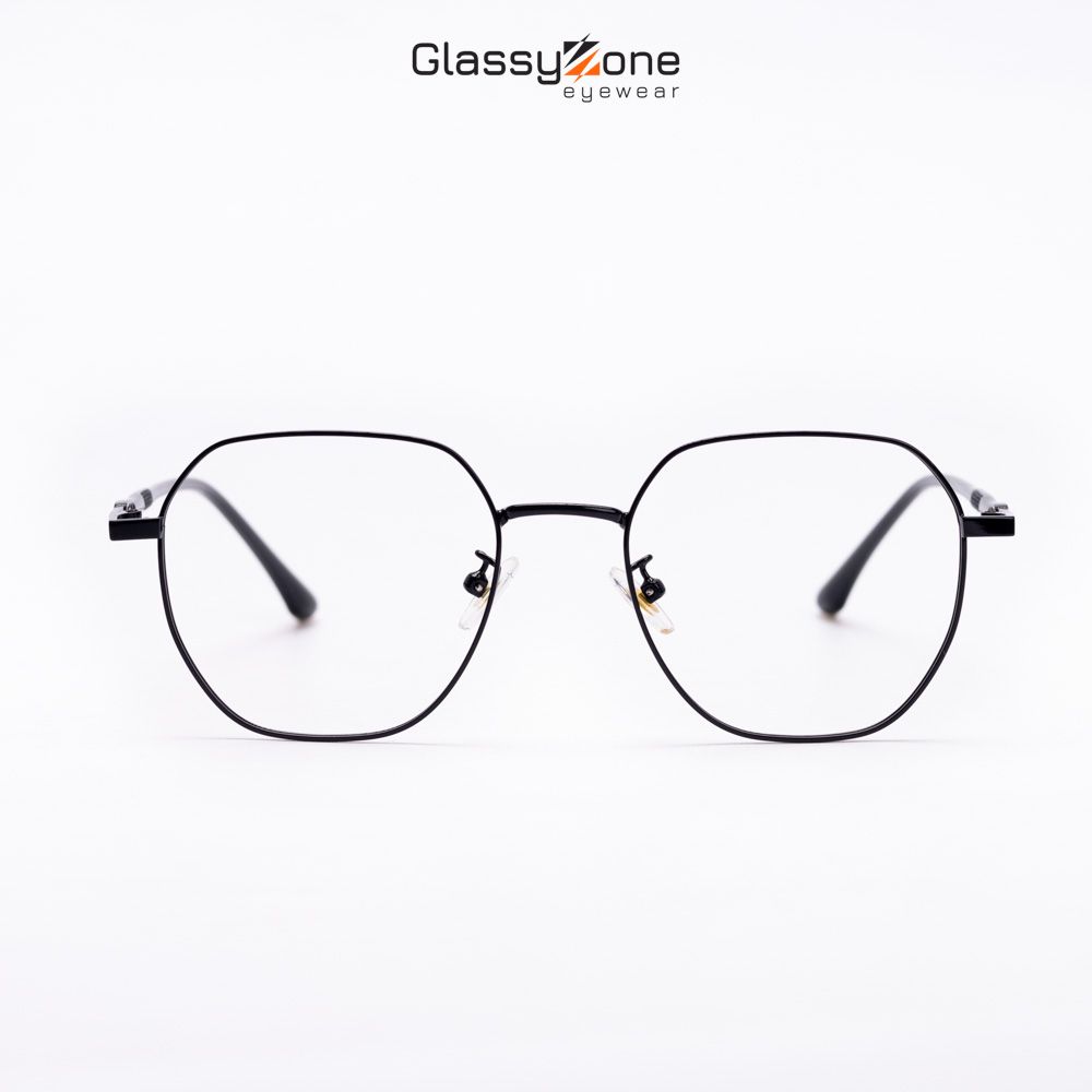 Gọng kính cận, Mắt kính giả cận kim loại Form vuông Unisex Nam Nữ Azaria - GlassyZone