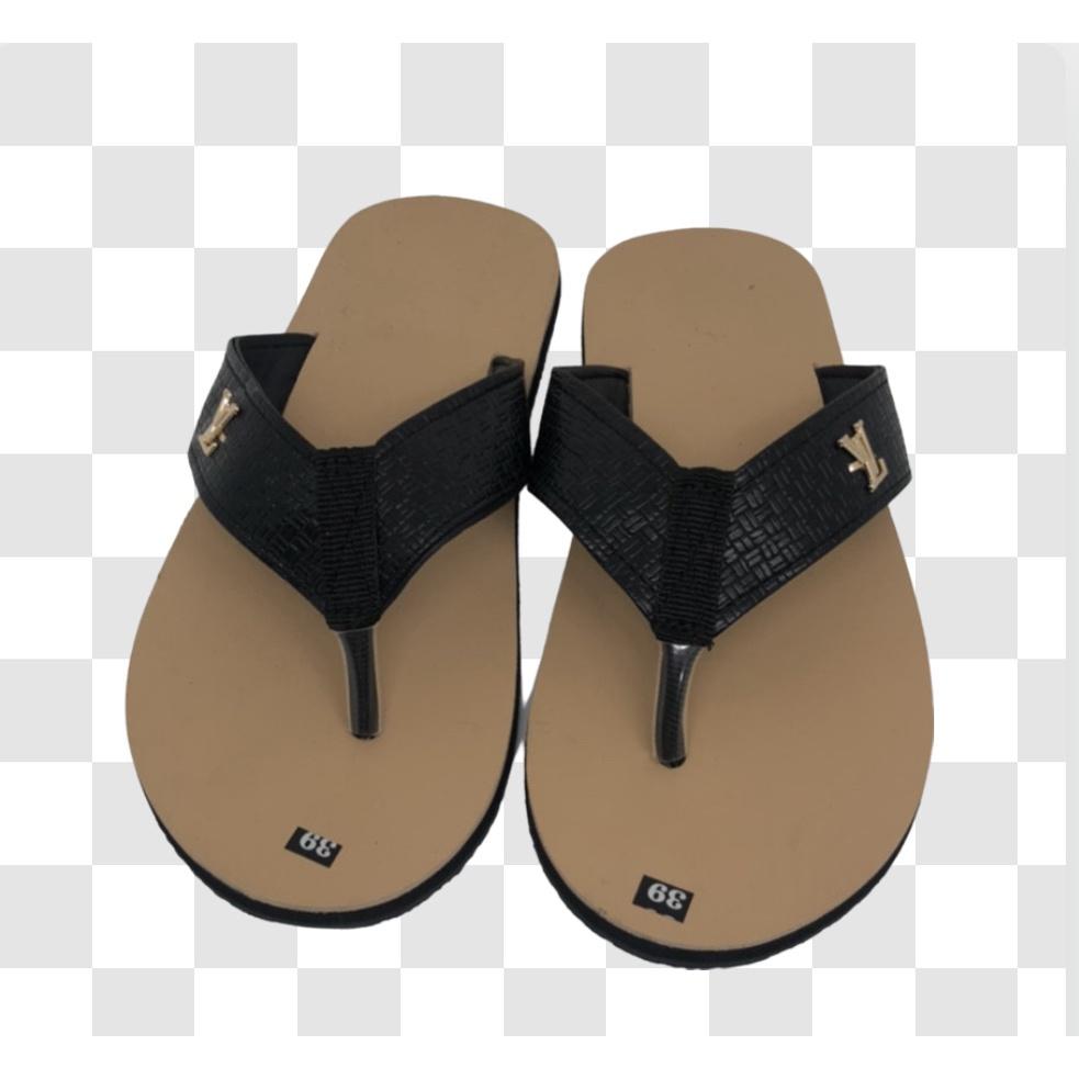 dép kẹp đen đế kem size từ 35 nữ đến 42 nam sandal đồng nai