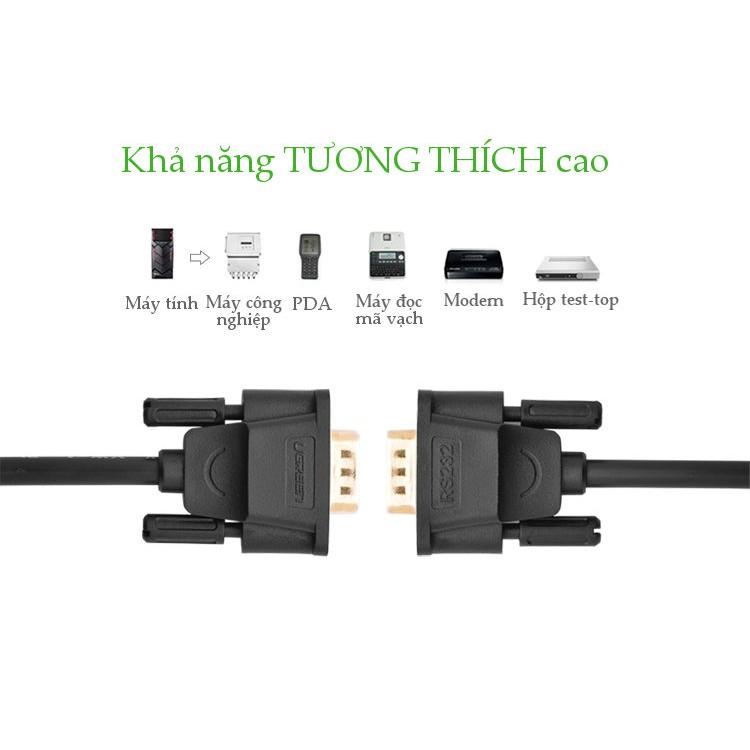 Dây nối dài COM RS-232 đực sang cái UGREEN DB101 - Hàng Chính Hãng