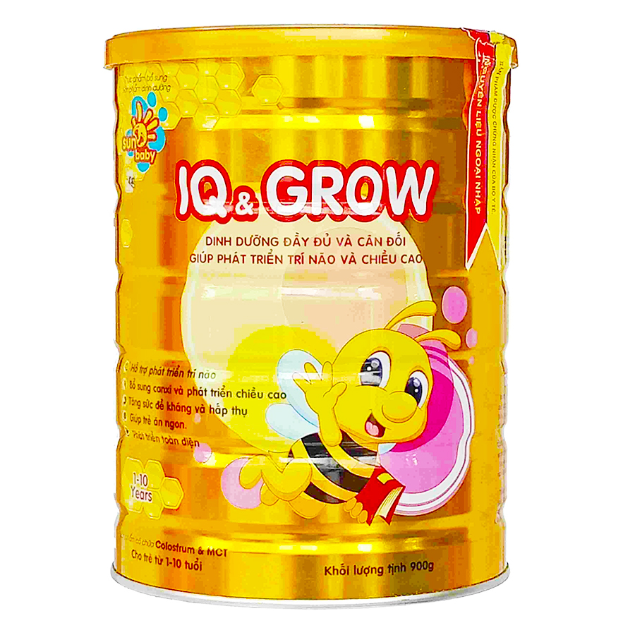 Sữa bột công thức dinh dưỡng IQ GROW cho trẻ thấp còi từ 12 tháng tuổi Sunbaby SBTC2019