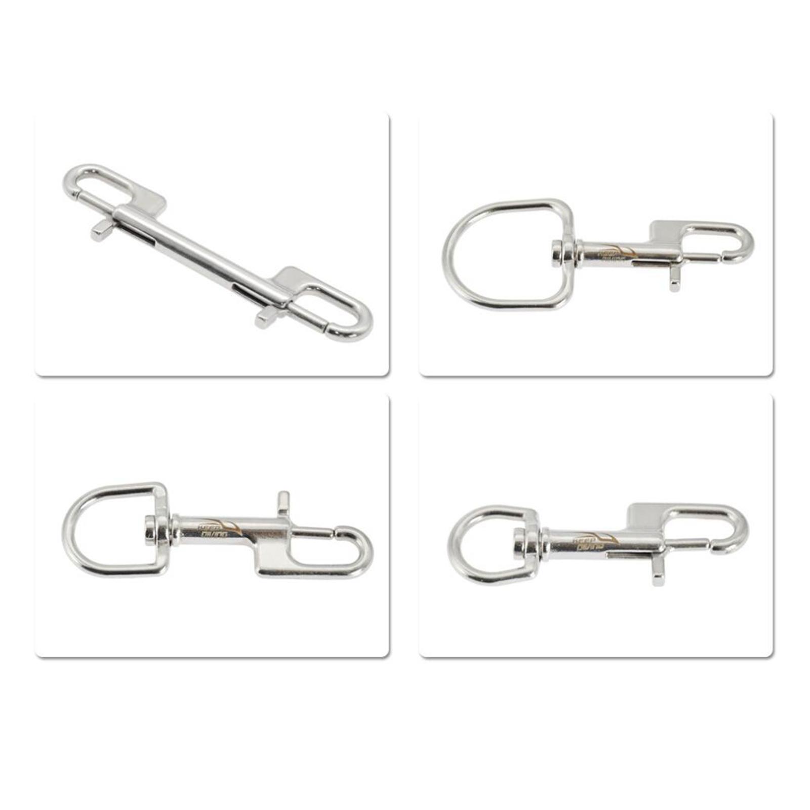 2xStainless Steel Swivel Bolt Snap Hook Clip Scuba Diving 110mm Single Ended