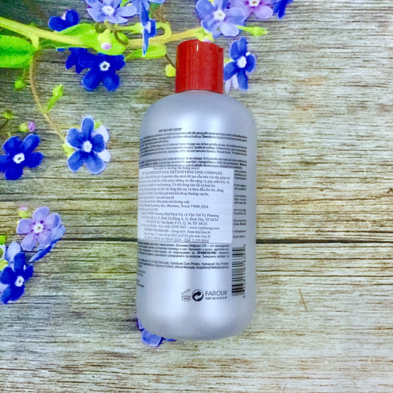 [+Tặng mũ trùm] Tinh dầu dưỡng tóc CHI Silk Infusion Silk Rescontructing Complex 355ml