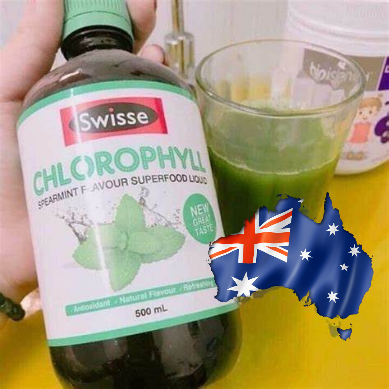 Nước diệp lục cô đặc Úc Swisse Chlorophyll hỗ trợ làm chậm quá trình lão hóa, cải thiện sức khỏe da, tăng cường sức khỏe chung - QuaTangMe Extaste