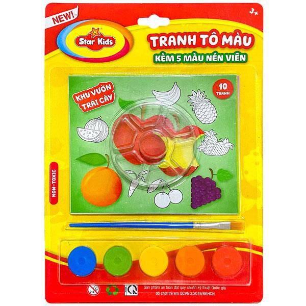 Bộ Đồ Chơi Tranh Tô Màu Kèm 5 Màu Nén Viên - Star Kids K-812