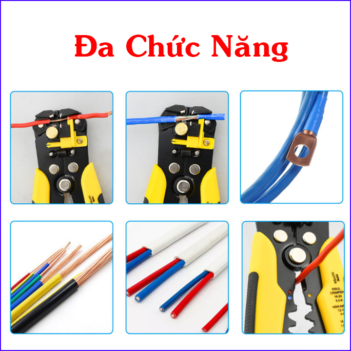 Kìm Tuốt Dây Điện, Dây Cáp, Bấm Cos Đa Năng 0.2 - 6mm