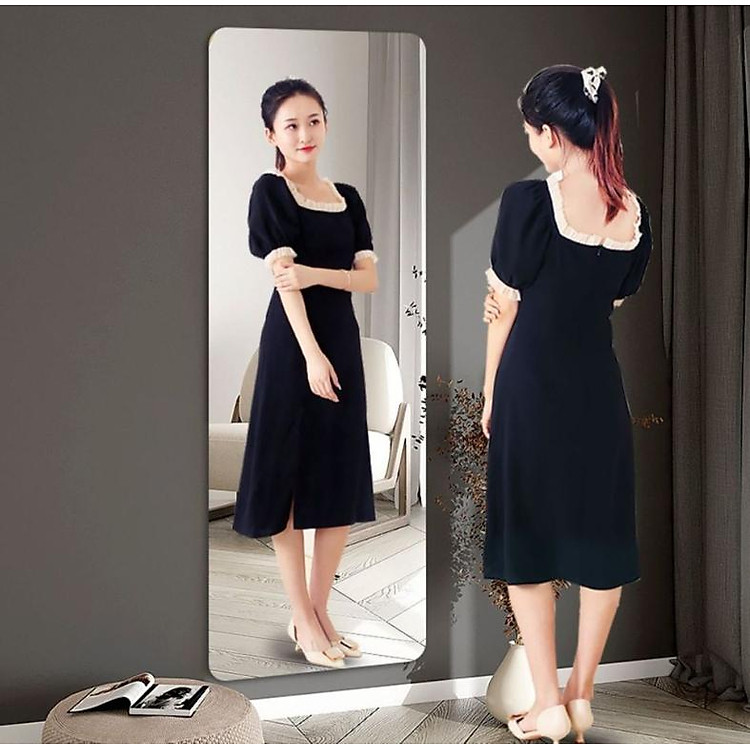 Gương Soi Toàn Thân Dán Tường Chống Vỡ Gương Kính Nguyên Khối Dán Tủ Cửa Nhà Tắm Nguyên Khối Cao Cấp Size 30x100cm
