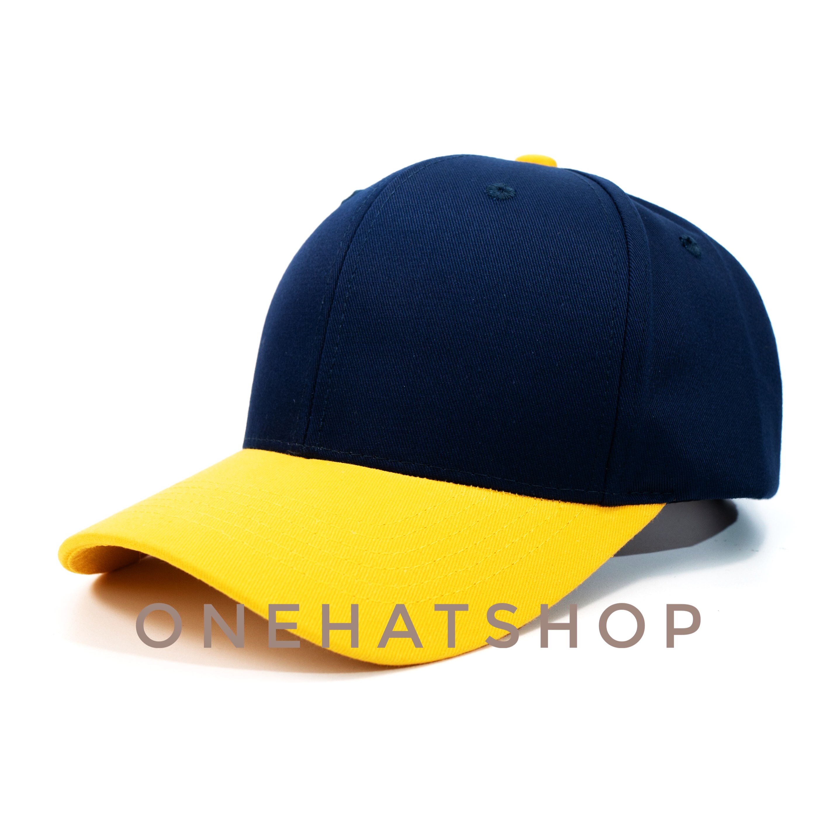 Nón Bóng Chày Lưỡi Trai Màu Navy Vành nón Màu Vàng fom Baseball - Vải loại 1- Chất lượng cao- One Hat