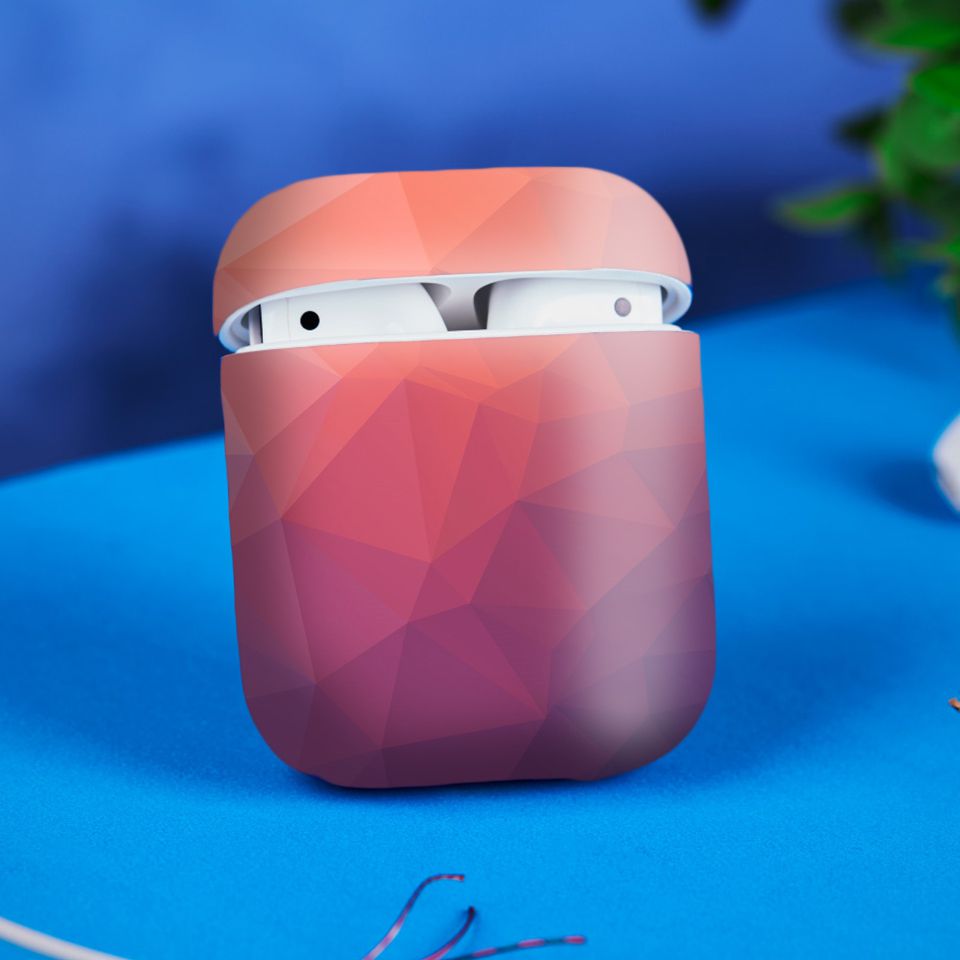 Miếng dán skin chống bẩn cho tai nghe AirPods in hình Vân kim cương - BG0001 (bản không dây 1 và 2)