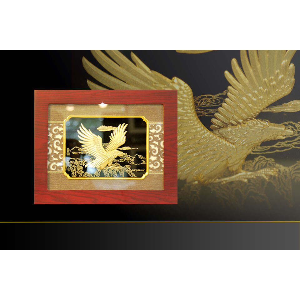 Tranh Đại Bàng tung cánh dát vàng 24k - Quà tặng sếp nam