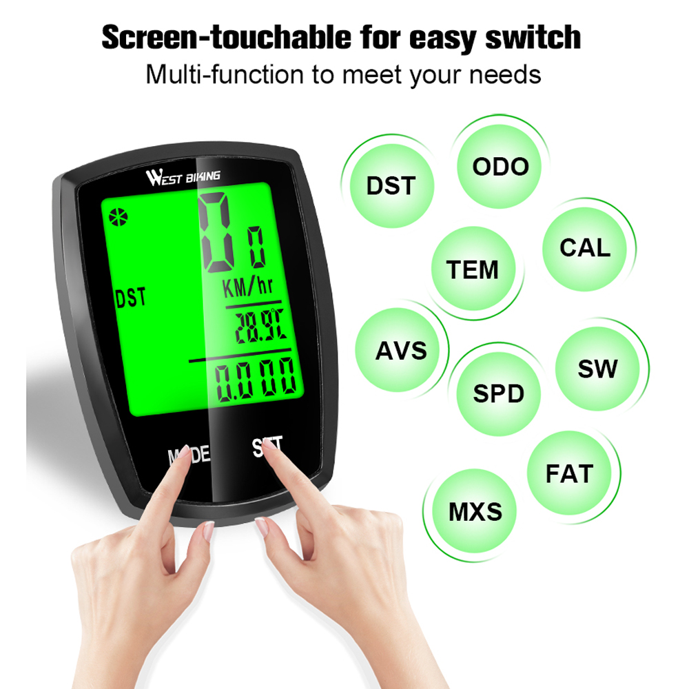Đồng Hồ Điện Tử Không Dây Có Màn LCD Chống Nước Cho Xe Đạp MTB