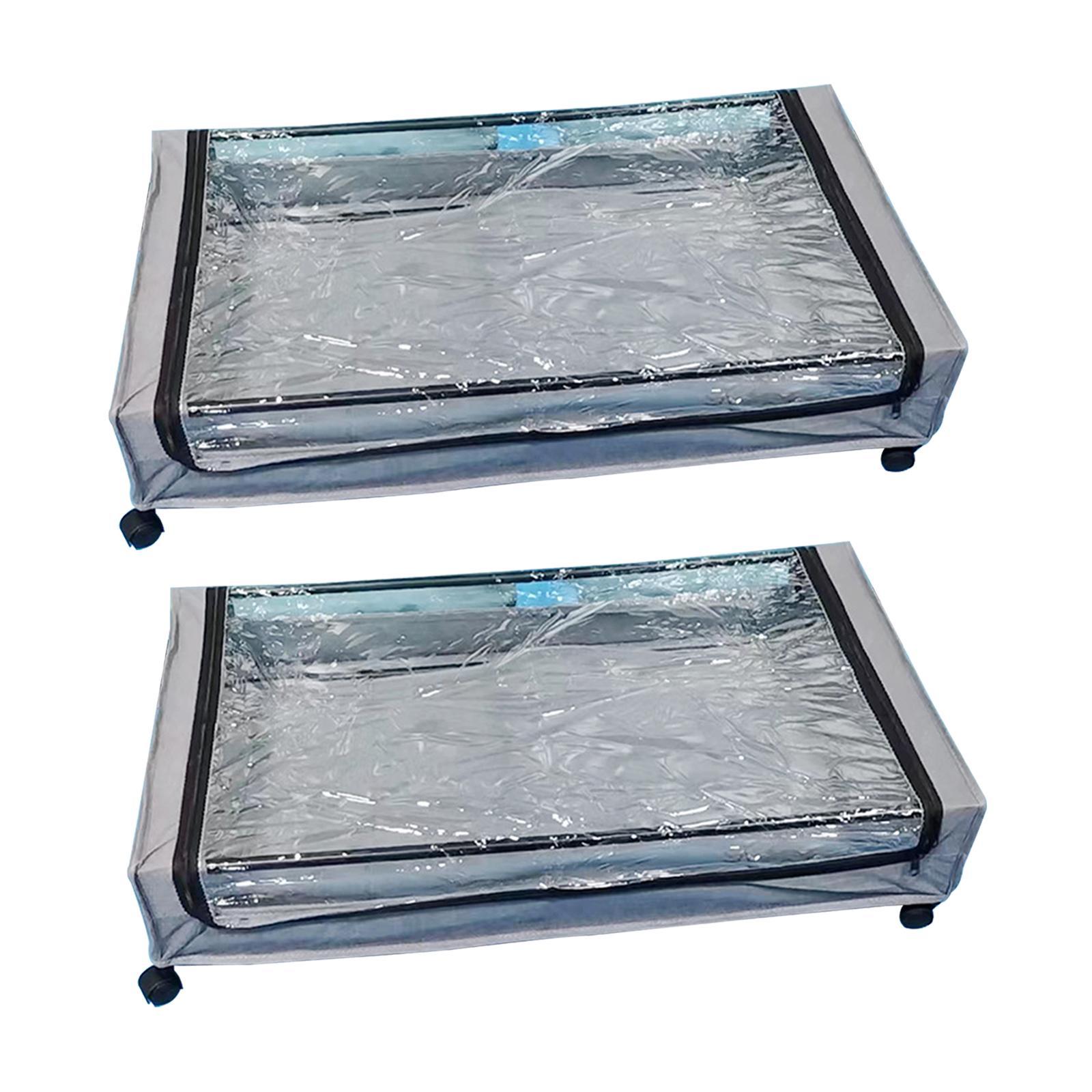 Underbed Storage Box with Wheels, under The Bed Shoe Storage Containers Large with Lid Bedroom Storage Organizer for Toys Shoes Bedding Books