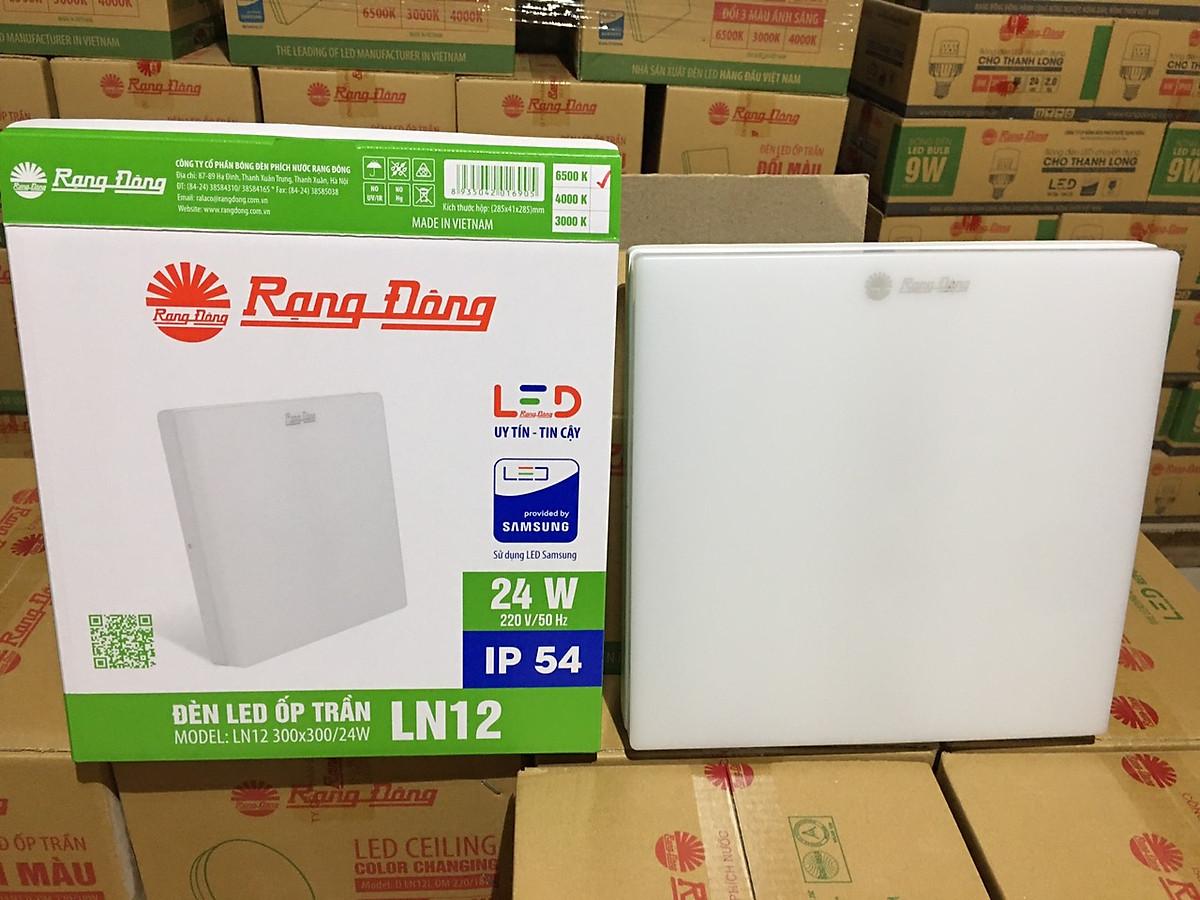 Đèn LED ốp trần Rạng Đông Công suất 24W Model: LN12 300X300/24w