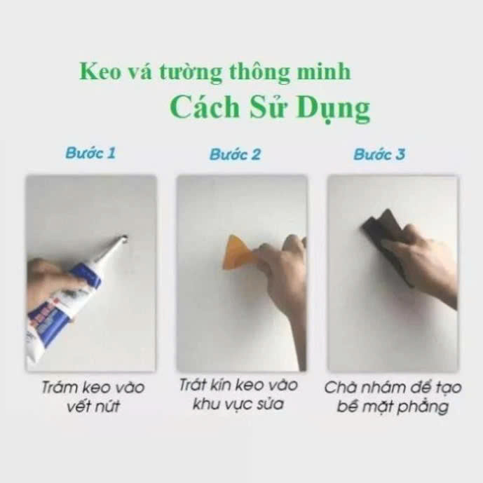 Keo vá tường,Keo trám vết nứt tường thông minh - Tặng kèm bộ dụng cụ KEO VÁ TƯỜNGFREESHIPKEO VÁ TƯỜNG NỨT CHUYÊN DỤNG VÁ VẾT THỦNG TƯỜNG NHÀ CAO CẤP CHỐNG NƯỚC CHỐNG MỐC TIỆN DỤNG