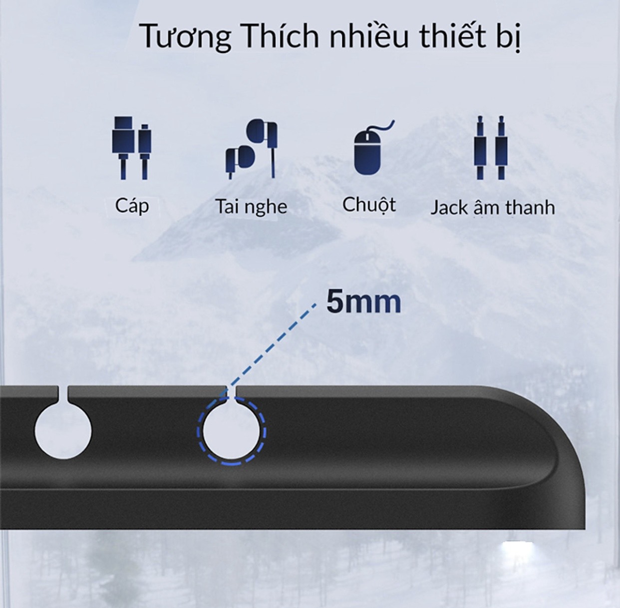 Giá silicon mini cố định dây cáp sạc cho các thiết bị điện tử nhỏ gọn tiện lợi giá tốt