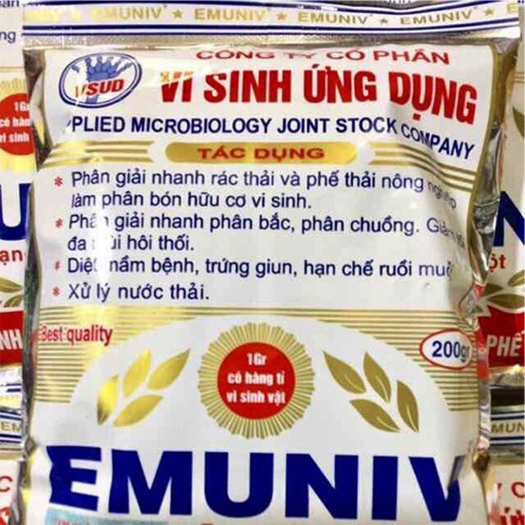 Gói 200g Chế phẩm vi sinh EM EMUNIV dùng ủ phân cá siêu nhanh, hiệu quả - Anh nông dân chính hiệu