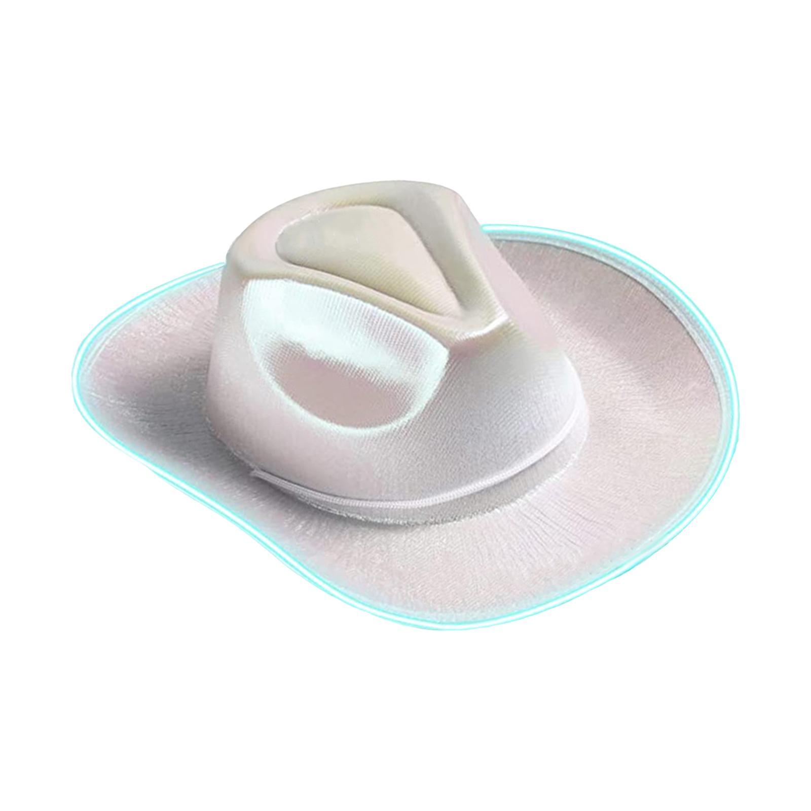 LED Cowboy Hat, Light up Cowboy Hat, Headwear Fancy Dress Headgear Cowgirl Hat Western Hat for Role Play Engagement Halloween Music Festival