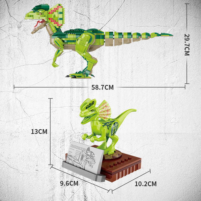 Đồ chơi lắp ráp Khủng long Ăn thịt FC6202 - Big Dinosaur Dipholosaurus - Xếp hình thông minh mô hình 2075 mảnh ghép