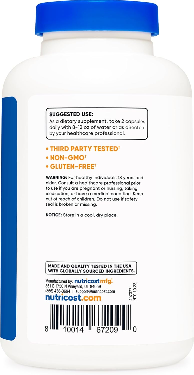 Viên Uống Nutricost Magnesium Extra Strength (420mg), Hỗ Trợ Xương, Giảm Stress và Cơ Bắp