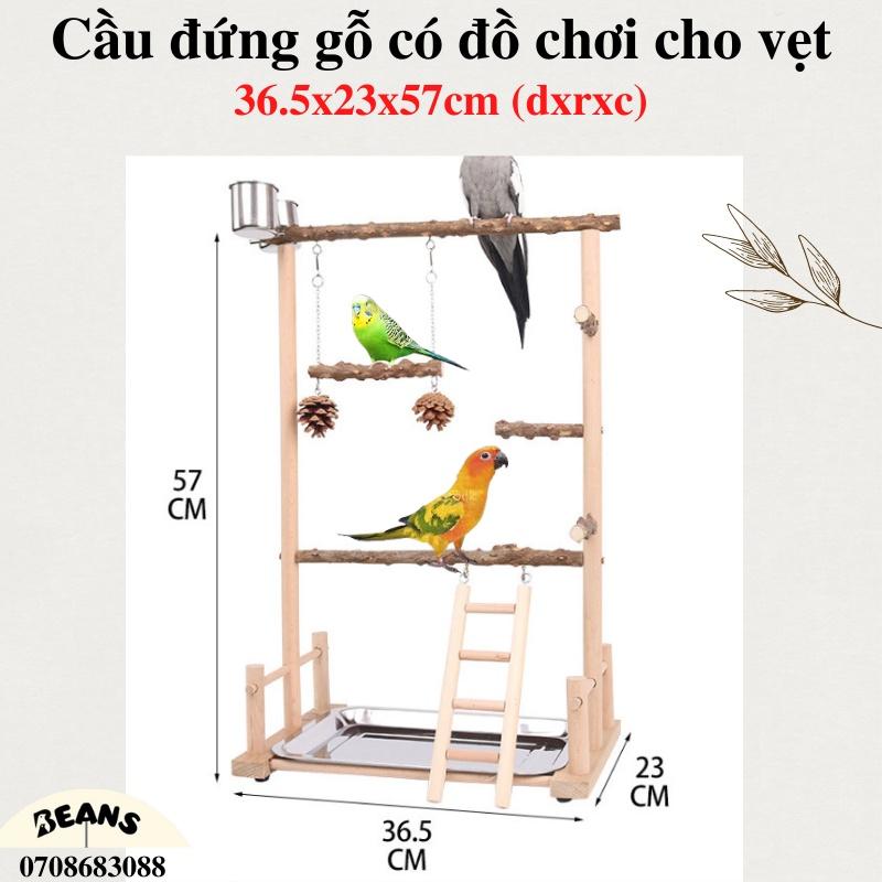 Cầu đứng gỗ dành cho chim, vẹt size nhỏ, size trung như lovebird, yến phụng, cock, sun, xích, ngực hồng,...
