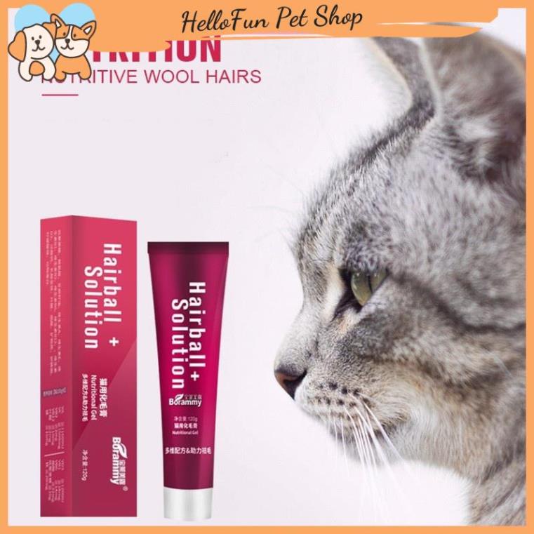 Gel dinh dưỡng cho mèo Hairball Solution giúp tiêu búi lông, dưỡng lông mềm mượt 120g