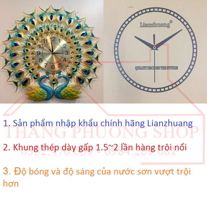 Đồng Hồ Treo Tường Trang Trí Chim Công Đôi TP-032G