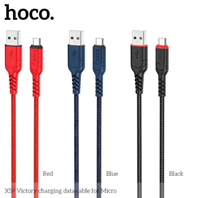 Dây sạc nhanh Hoco X59 chuôi Micro dây dù, Hàng chính hãng