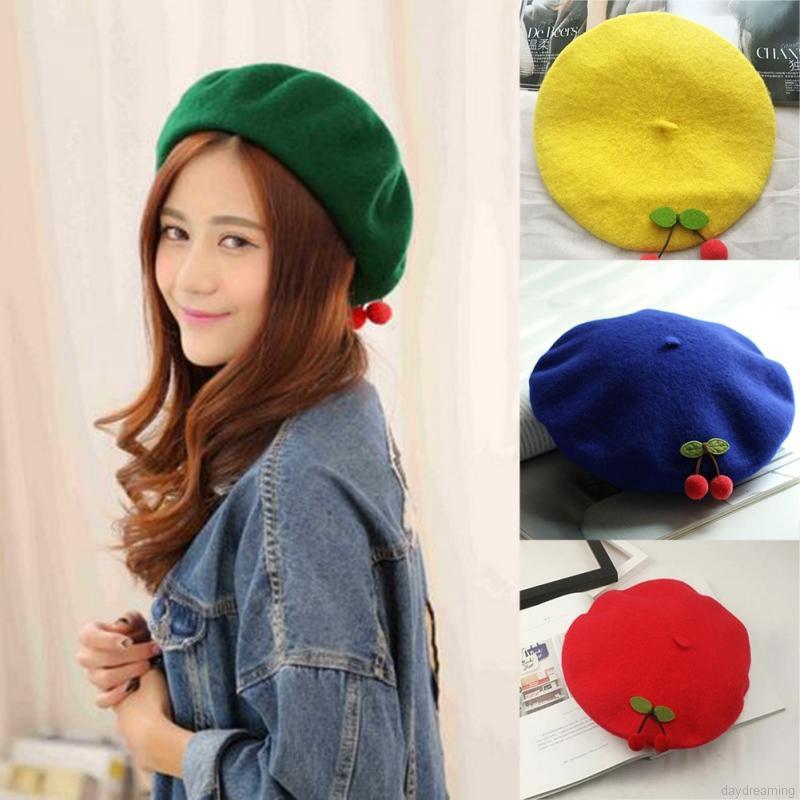 Mũ Beret vải nỉ handmade xinh xắn