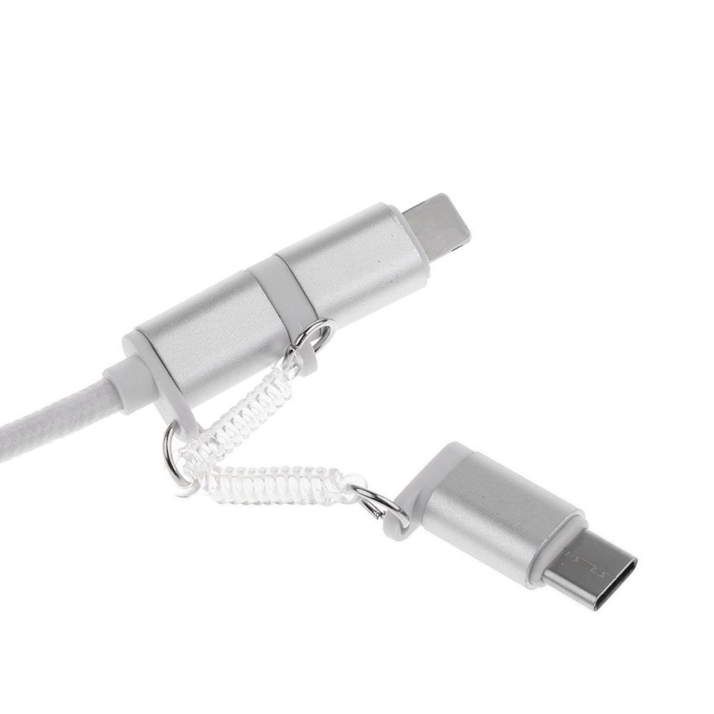 3 In 1 Nylon Cable Micro USB/Type C Sync Charge For All Devices IPhone