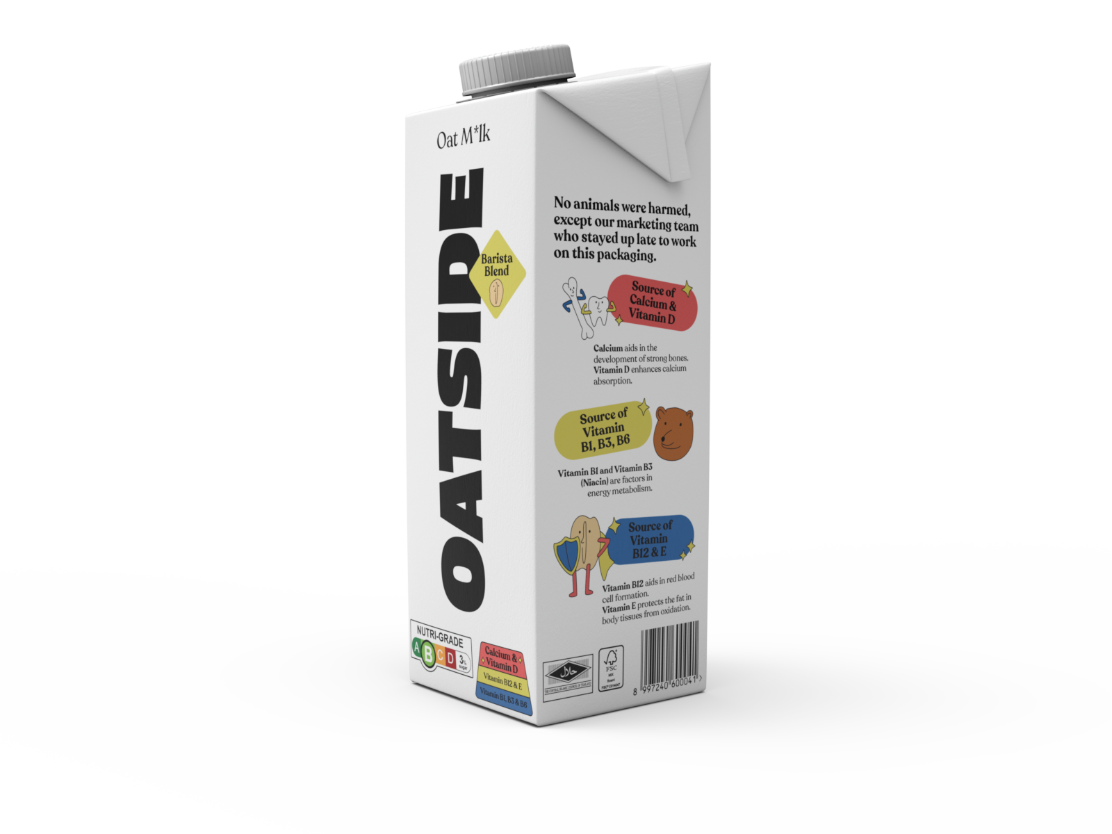 Thùng 6 hộp Sữa yến mạch OATSIDE vị nguyên bản Barista Blend 1L