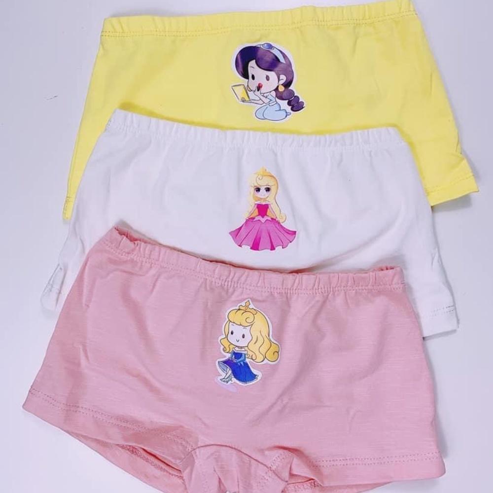 Quần chip đùi bé gái, quần lót trẻ em cotton cao cấp mềm mịn hello kitty, elsa, pony, mickey