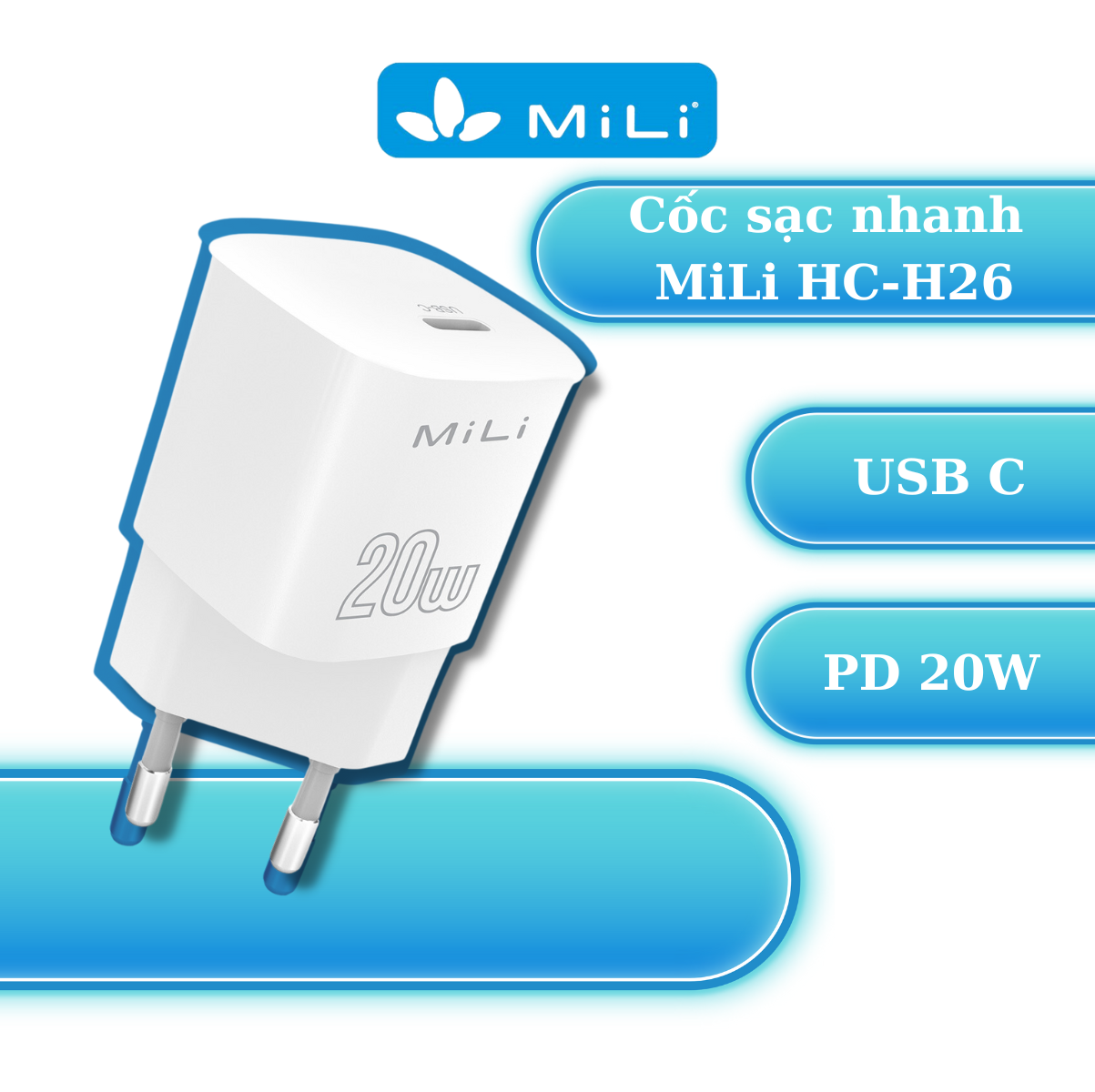 Củ Sạc nhanh MiLi PD 20W - HC-H26 - Hàng Chính Hãng