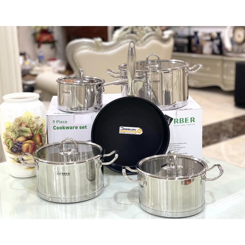 Bộ nồi inox 3 đáy Arber AN-05BB hàng chính hãng
