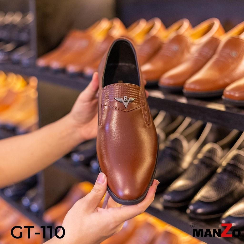 Đen và nâu - Giày Công sở tăng chiều cao da bò thật – Manzo store – GT101