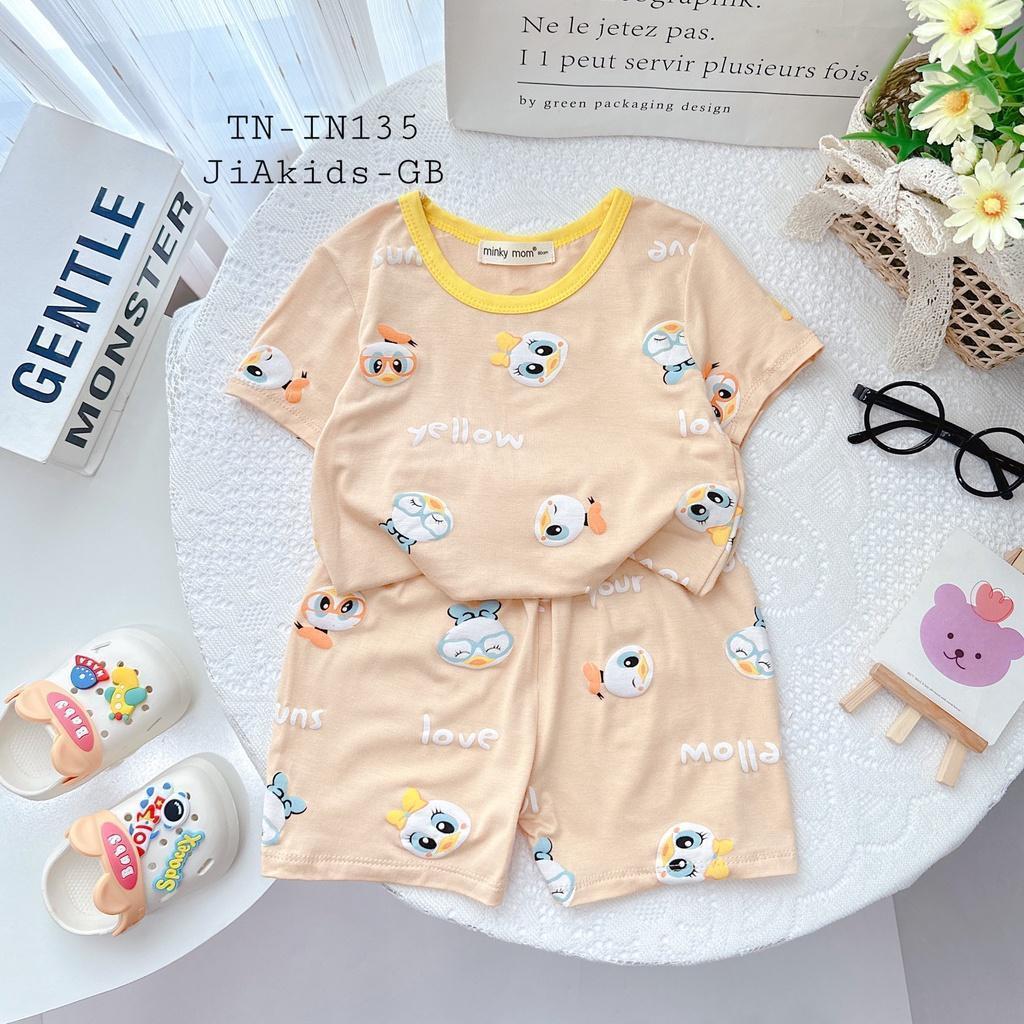 Đồ Bộ Bé Trai Bé Gái Minky Mom, Quần áo trẻ em vải Thun Lạnh mềm mịn thoáng mát an toàn cho bé NN22