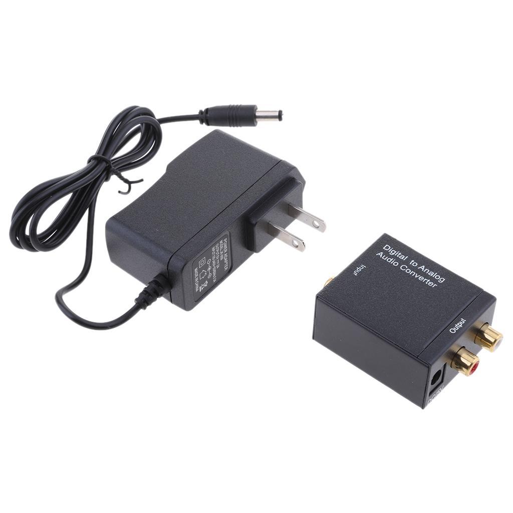 Digital Optical Coax to Analog RCA Audio Converter Adapter with US Plug